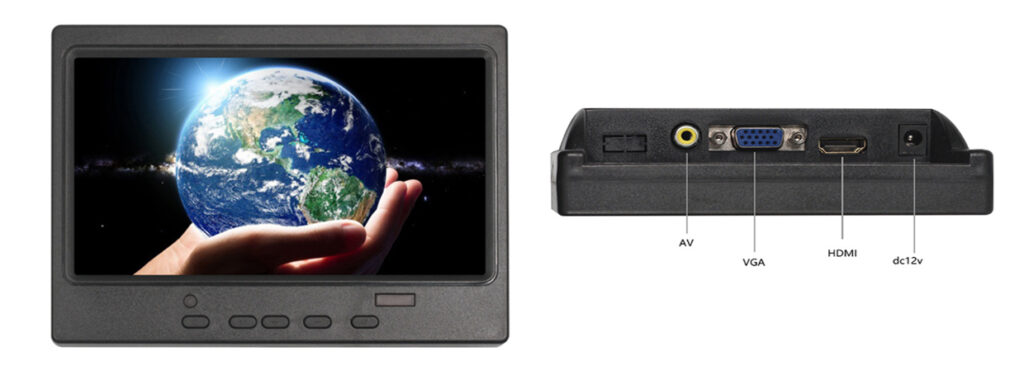 7 inch 1024*600 widescreen lcd monitor with VGA HDMI Audio Speaker input