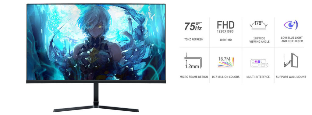 23.8 24 inch Full HD 1920x1080 165Hz Refresh Rate Gaming Monitor with DisplayPort HDMI USB Audio