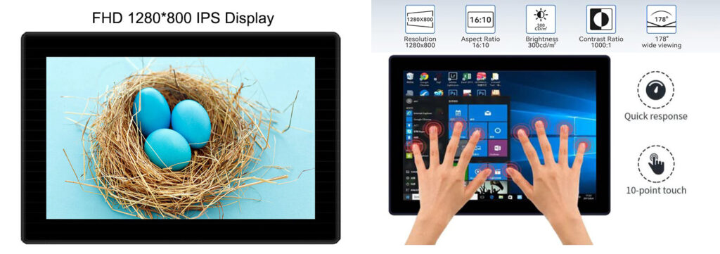 Embedded Open Metal Pure Frame Industrial KIOSK Display 10.1 Inch 1280*800 Widescreen IPS Display Capacitive Touch Monitor