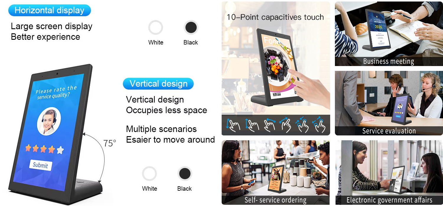 L Type Digital Signage WIFI POE RJ45 Android Tablet L Shape 10 Inch Vertical Screen Capacitive Touch Display RK3568 RK3566 Android Tablet